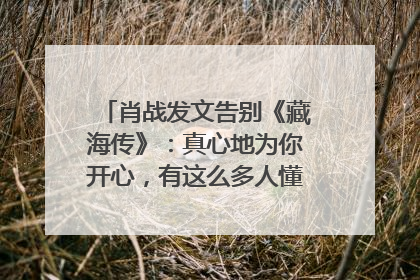 肖战发文告别《藏海传》：真心地为你开心，有这么多人懂你，导演回应“是否有第二季”