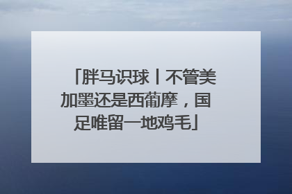胖马识球丨不管美加墨还是西葡摩，国足唯留一地鸡毛