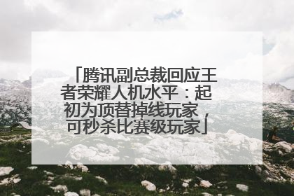 腾讯副总裁回应王者荣耀人机水平：起初为顶替掉线玩家，可秒杀比赛级玩家