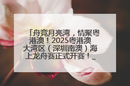 舟竞月亮湾，情聚粤港澳！2025粤港澳大湾区（深圳南澳）海上龙舟赛正式开赛！_深圳新闻网