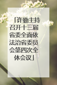 许勤主持召开十三届省委全面依法治省委员会第四次全体会议