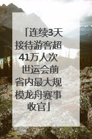 连续3天接待游客超41万人次 世运会前省内最大规模龙舟赛事收官
