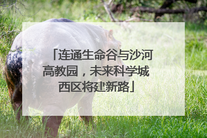 连通生命谷与沙河高教园，未来科学城西区将建新路