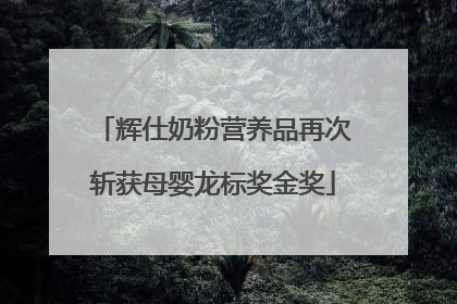辉仕奶粉营养品再次斩获母婴龙标奖金奖