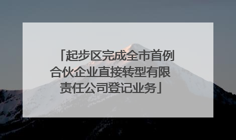 起步区完成全市首例合伙企业直接转型有限责任公司登记业务