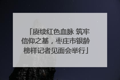 赓续红色血脉 筑牢信仰之基，枣庄市银龄榜样记者见面会举行