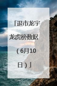 退市龙宇龙虎榜数据（6月10日）