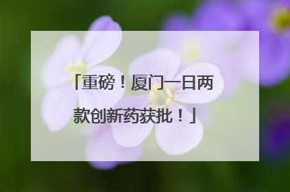 重磅！厦门一日两款创新药获批！