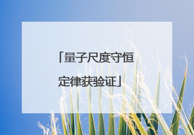 量子尺度守恒定律获验证