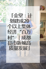 金堂：计划建成20个以上集体经济“百万村”｜成都县市新城高质量发展