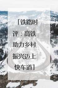 铁路时评：高铁助力乡村振兴迈上快车道