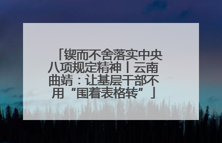 锲而不舍落实中央八项规定精神丨云南曲靖：让基层干部不用“围着表格转”