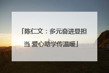 陈仁文：多元奋进显担当 爱心助学传温暖