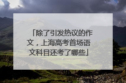 除了引发热议的作文，上海高考首场语文科目还考了哪些