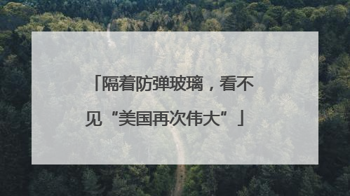 隔着防弹玻璃，看不见“美国再次伟大”