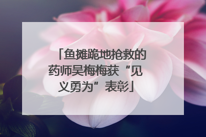 鱼摊跪地抢救的药师吴梅梅获“见义勇为”表彰