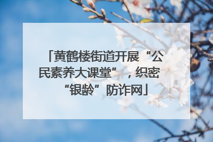 黄鹤楼街道开展“公民素养大课堂”，织密“银龄”防诈网
