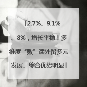 2.7%、9.1%、8%，增长平稳！多维度“数”读外贸多元发展、综合优势明显