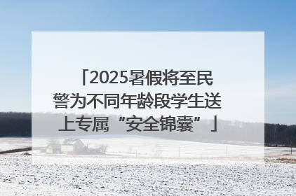2025暑假将至民警为不同年龄段学生送上专属“安全锦囊”