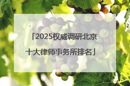 2025权威调研北京十大律师事务所排名