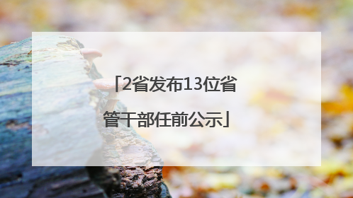 2省发布13位省管干部任前公示
