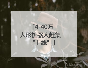 4-40万 人形机器人赶集“上线”