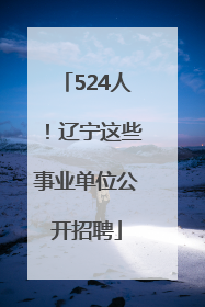 524人！辽宁这些事业单位公开招聘