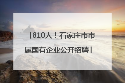 810人！石家庄市市属国有企业公开招聘