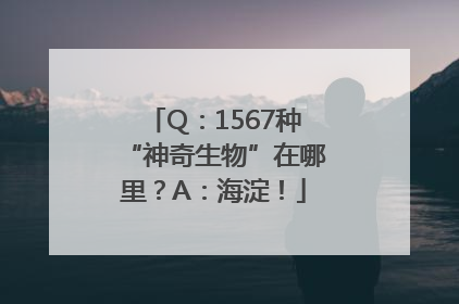 Q：1567种“神奇生物”在哪里？A：海淀！